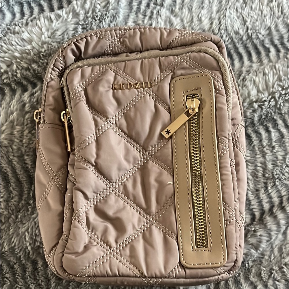 KEDZIE Quilted Tan Crossbody Bag